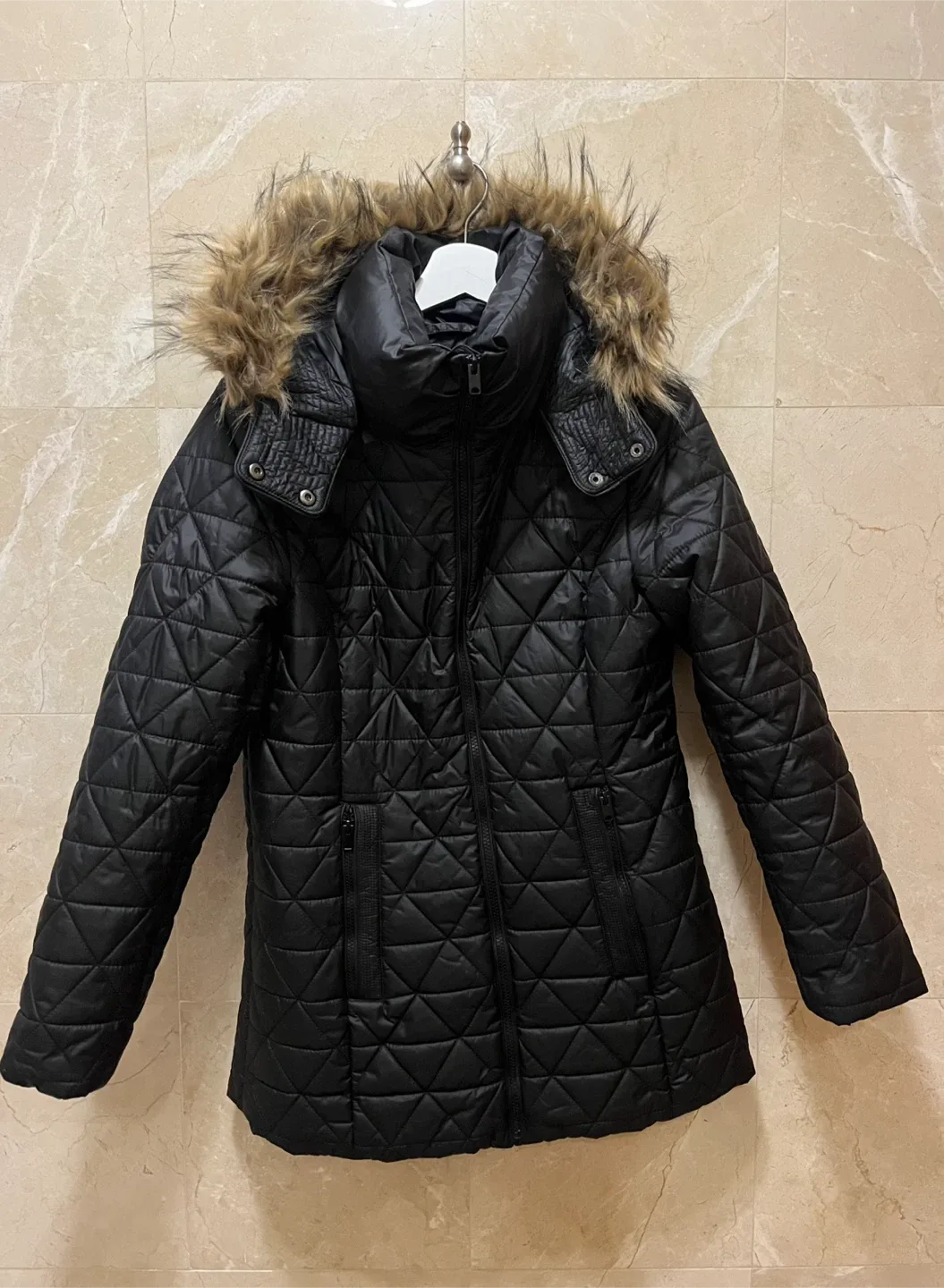 Marc New York Black Quilted Coat - Size M