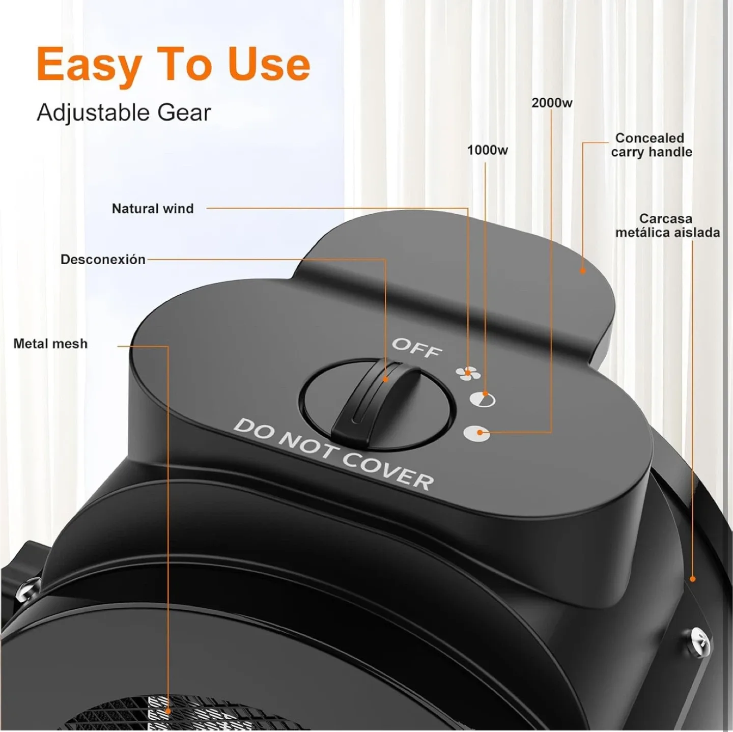 CHVEGLUZ Space Heater - PTC Ceramic Heater image indicator(7)