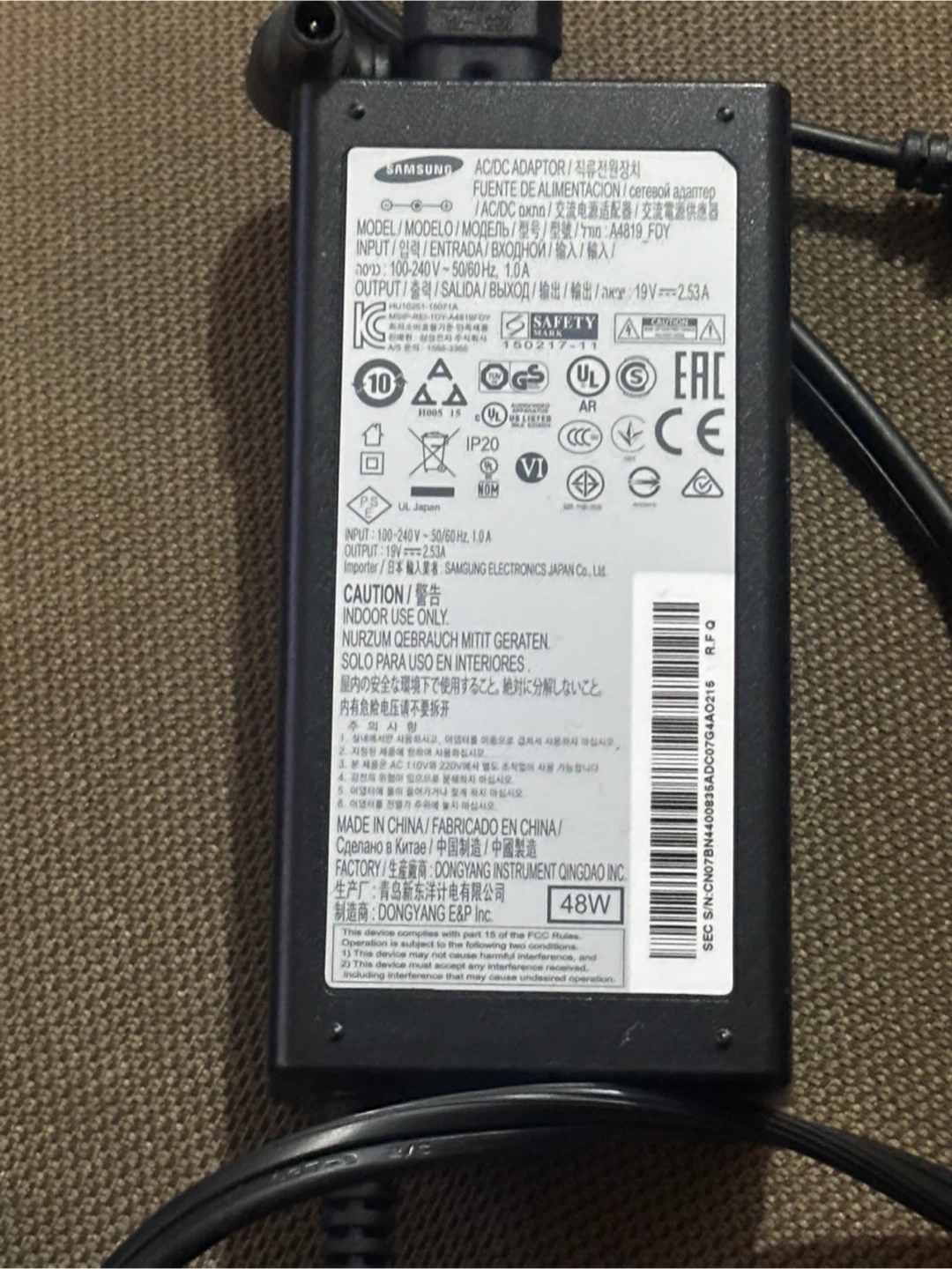 Samsung AC/DC Adapter 48W - photo 2