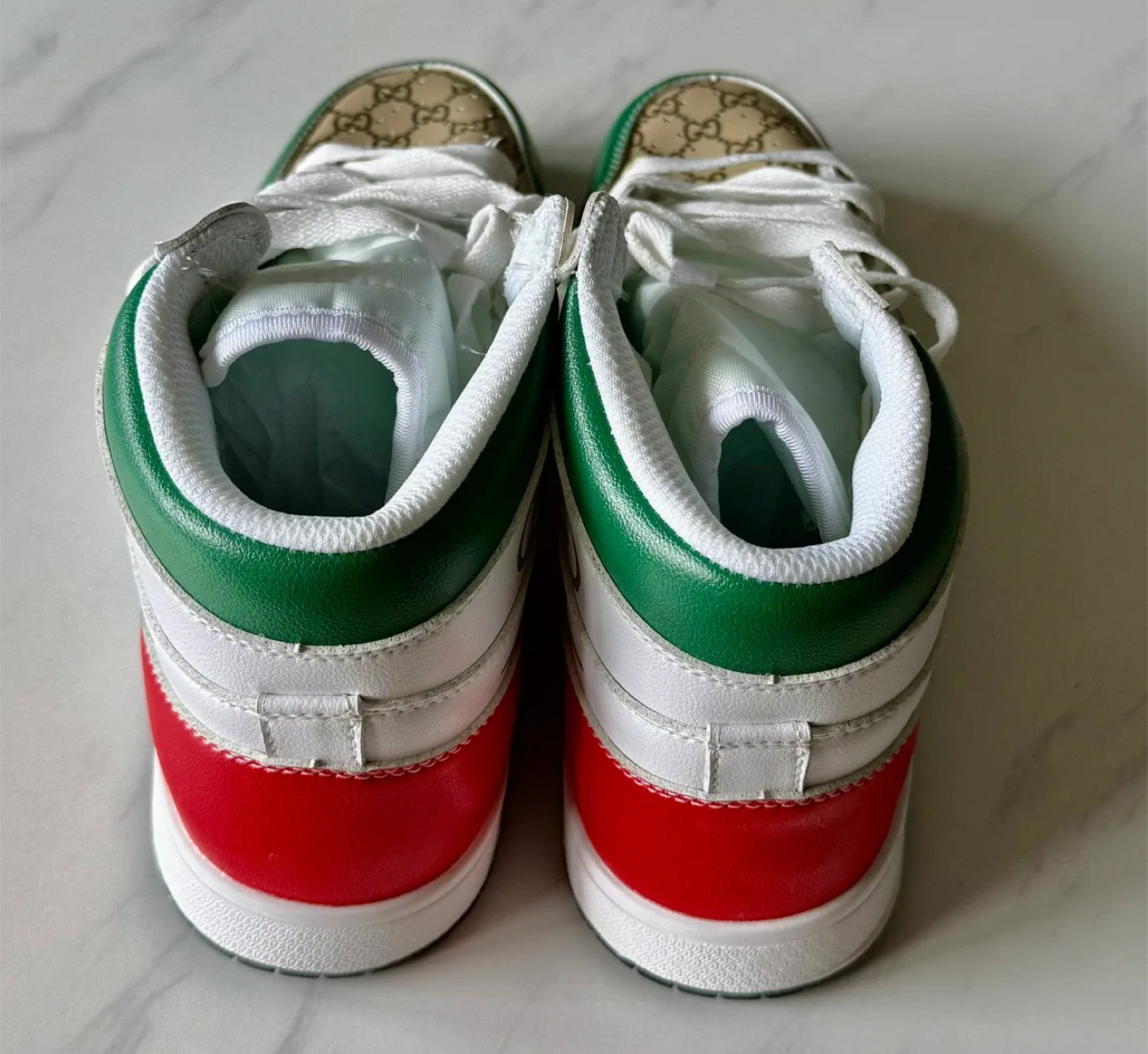 Gucci High-Top Sneakers - Green, Red, Beige image indicator(4)