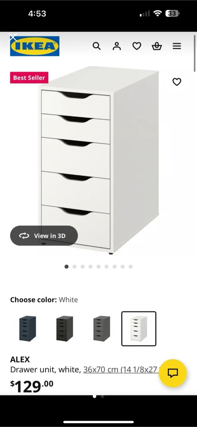IKEA Alex Drawer Unit - White