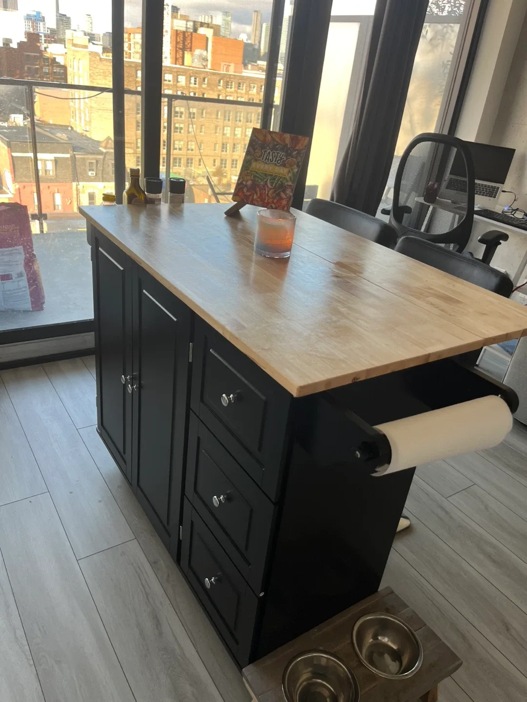 Kitchen Island with Butcher Block Top