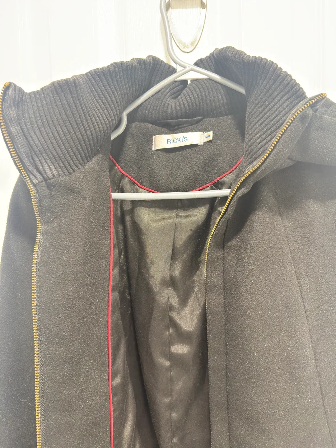 Rickis Black Hooded Coat - Size M