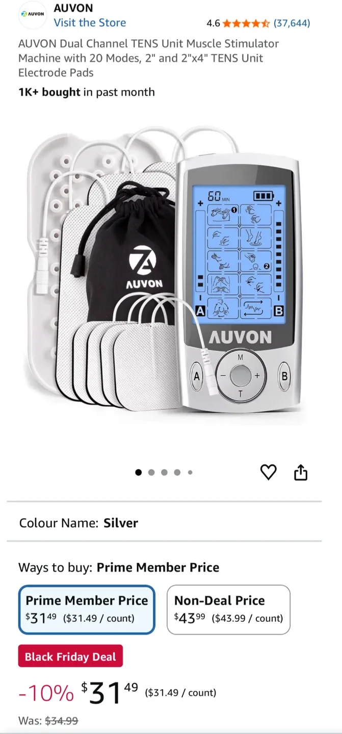 New AUVON Dual Channel TENS Unit