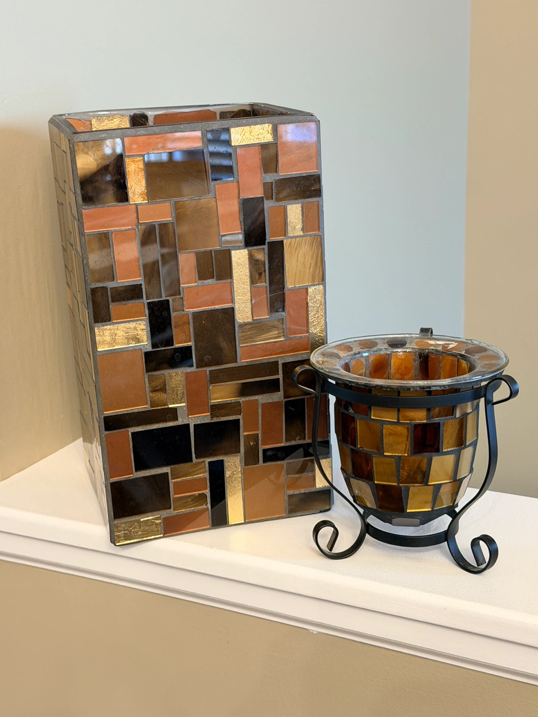 ✨ Large Rectangular Vase + Votive Holder – Matching Set - photo 3