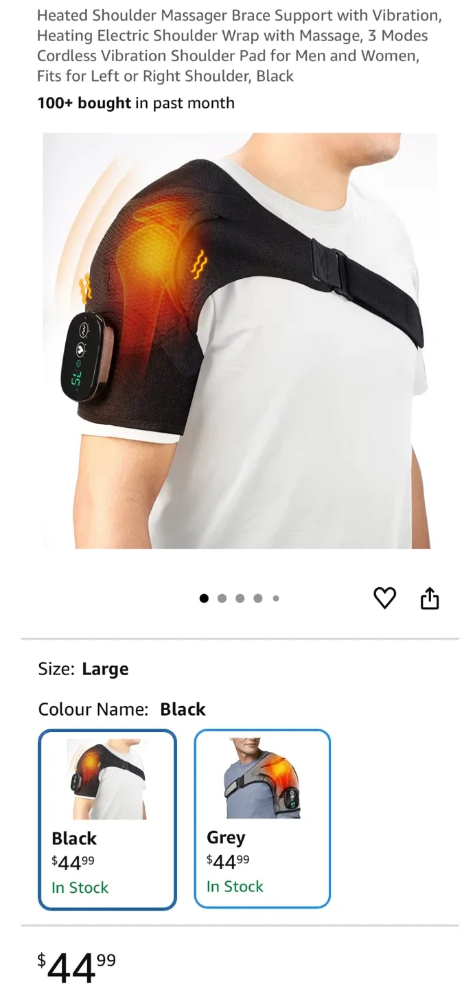 New Heated Shoulder Massager Brace Support