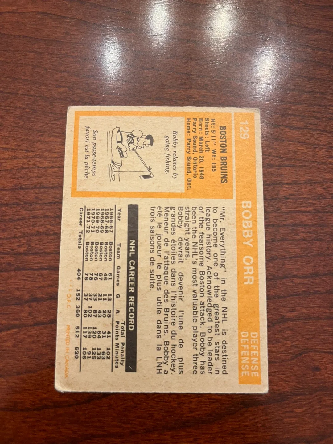 1972-73 O-Pee-Chee #129 Bobby Orr image indicator(2)