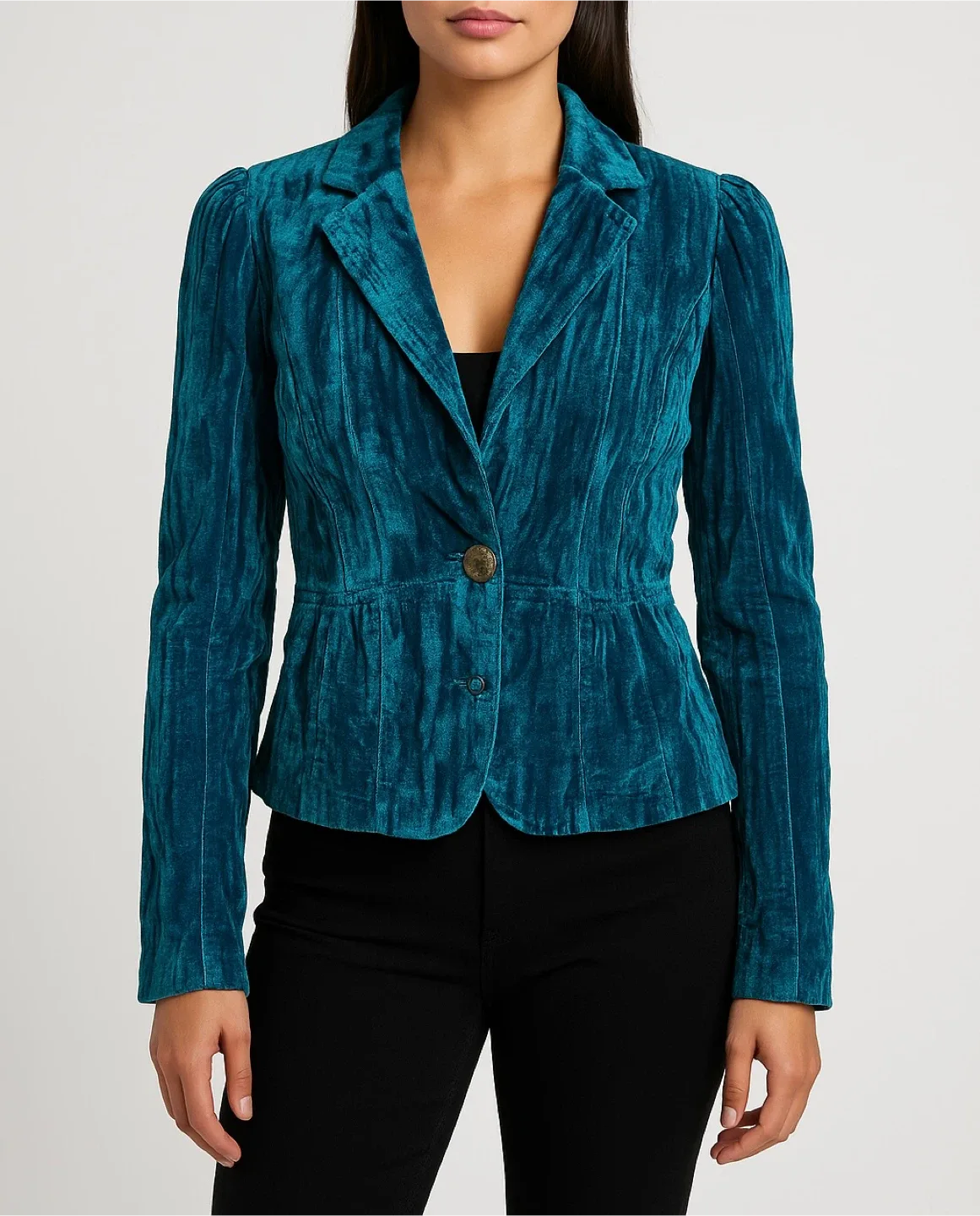 Marciano Teal Velvet Blazer - Size 2