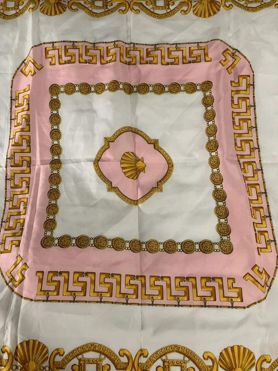 Versace Silk Scarf - Pink & Gold