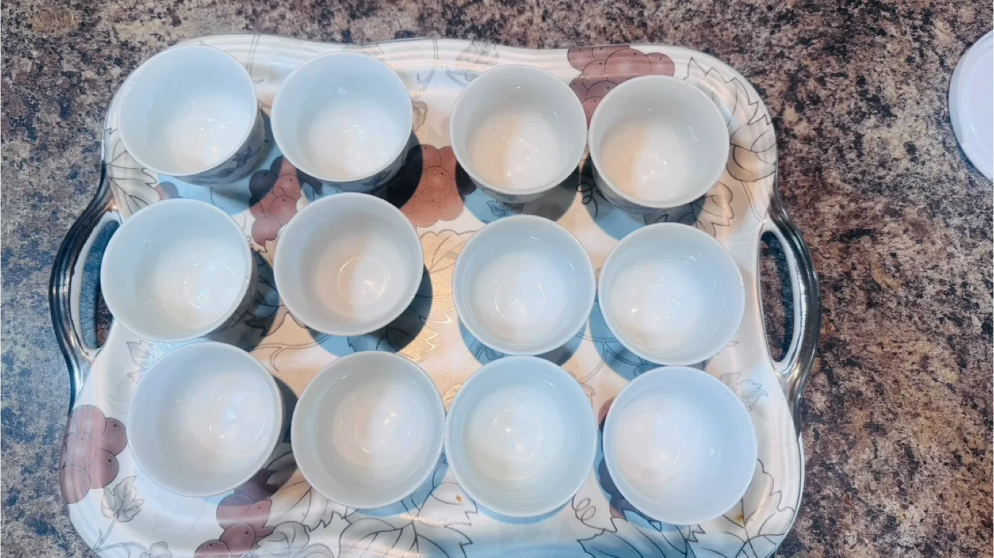 Vintage Tea Cup Set with Tray