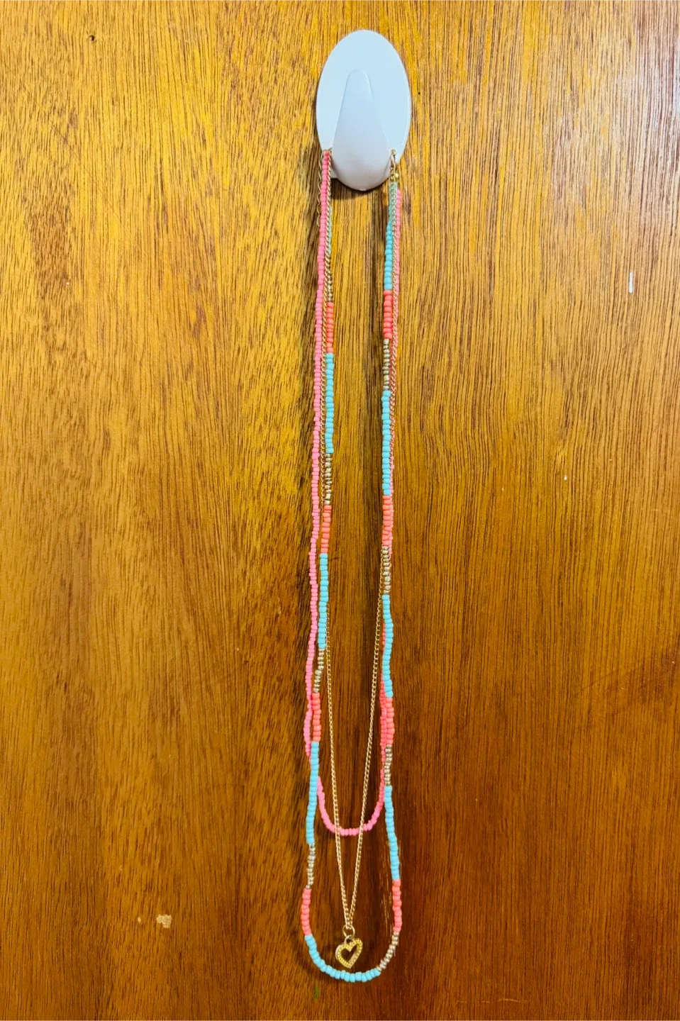 Beaded Layered Necklace with Pendant