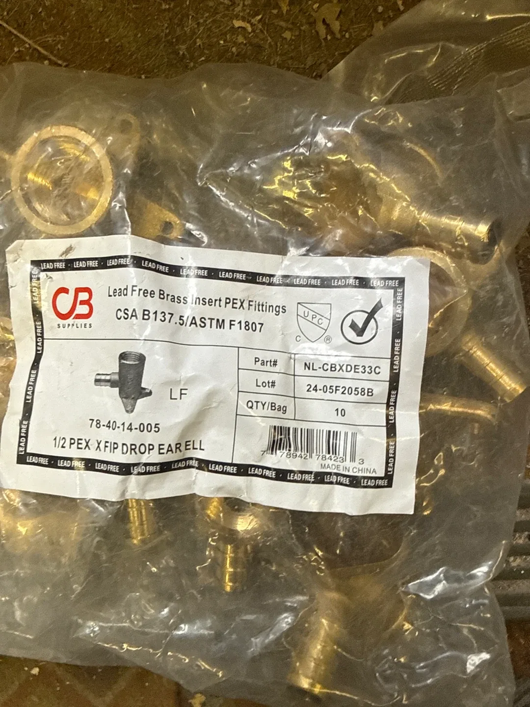 Lead Free Brass Insert PEX Fittings