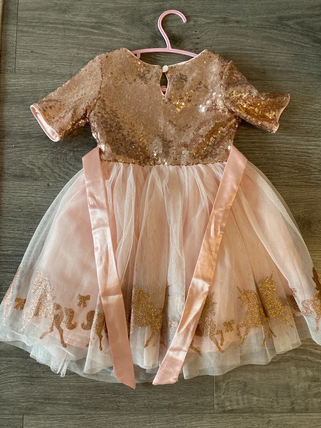 Zunie Girls Pink Unicorn Sequin Dress - size  4 image indicator(2)
