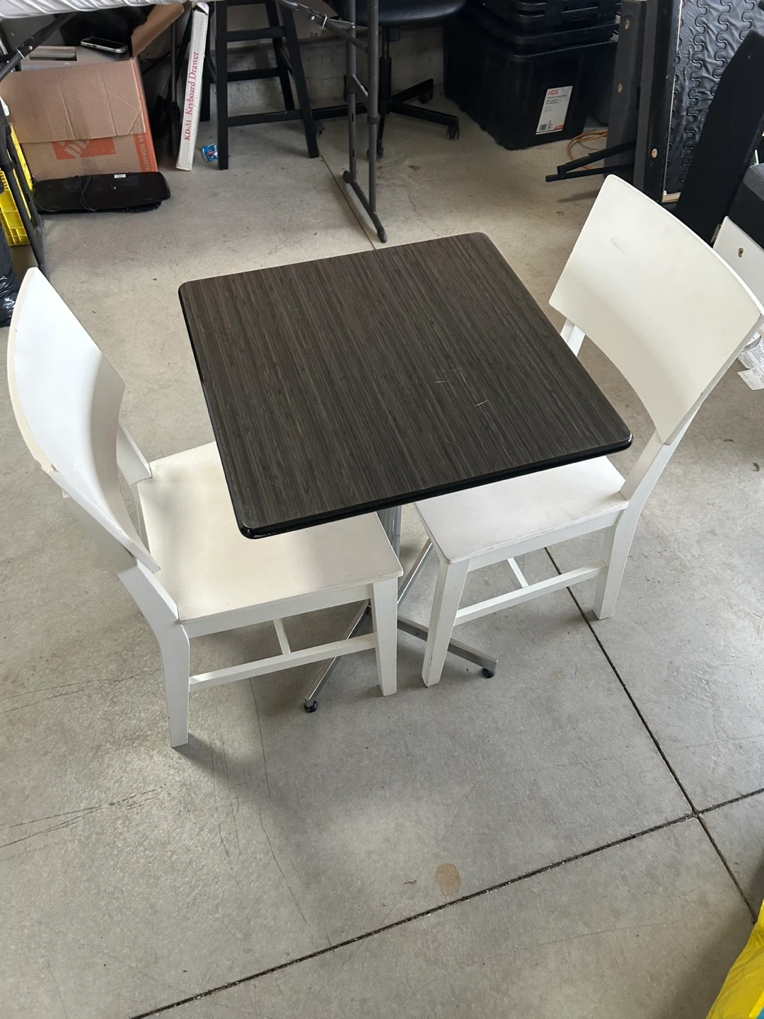Square Dining Table with Two Chairs