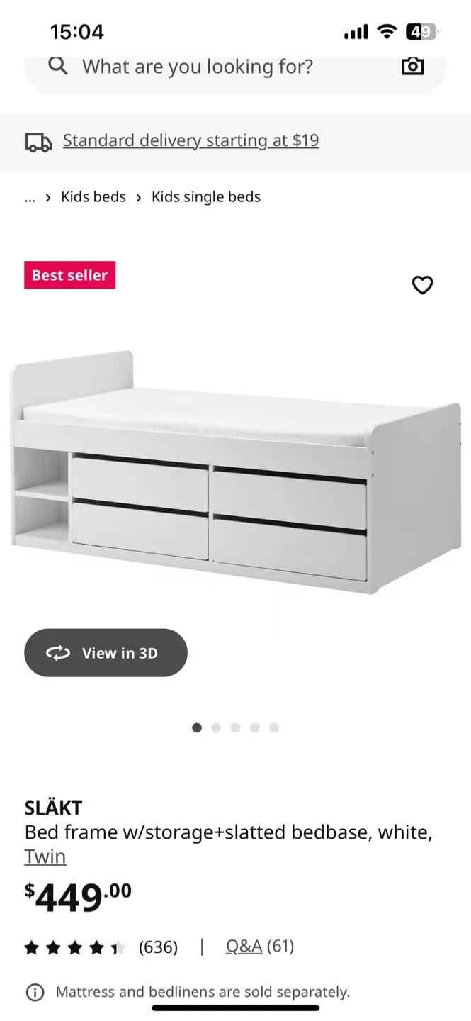 IKEA SLÄKT Bed frame w/storage, Twin image indicator(2)