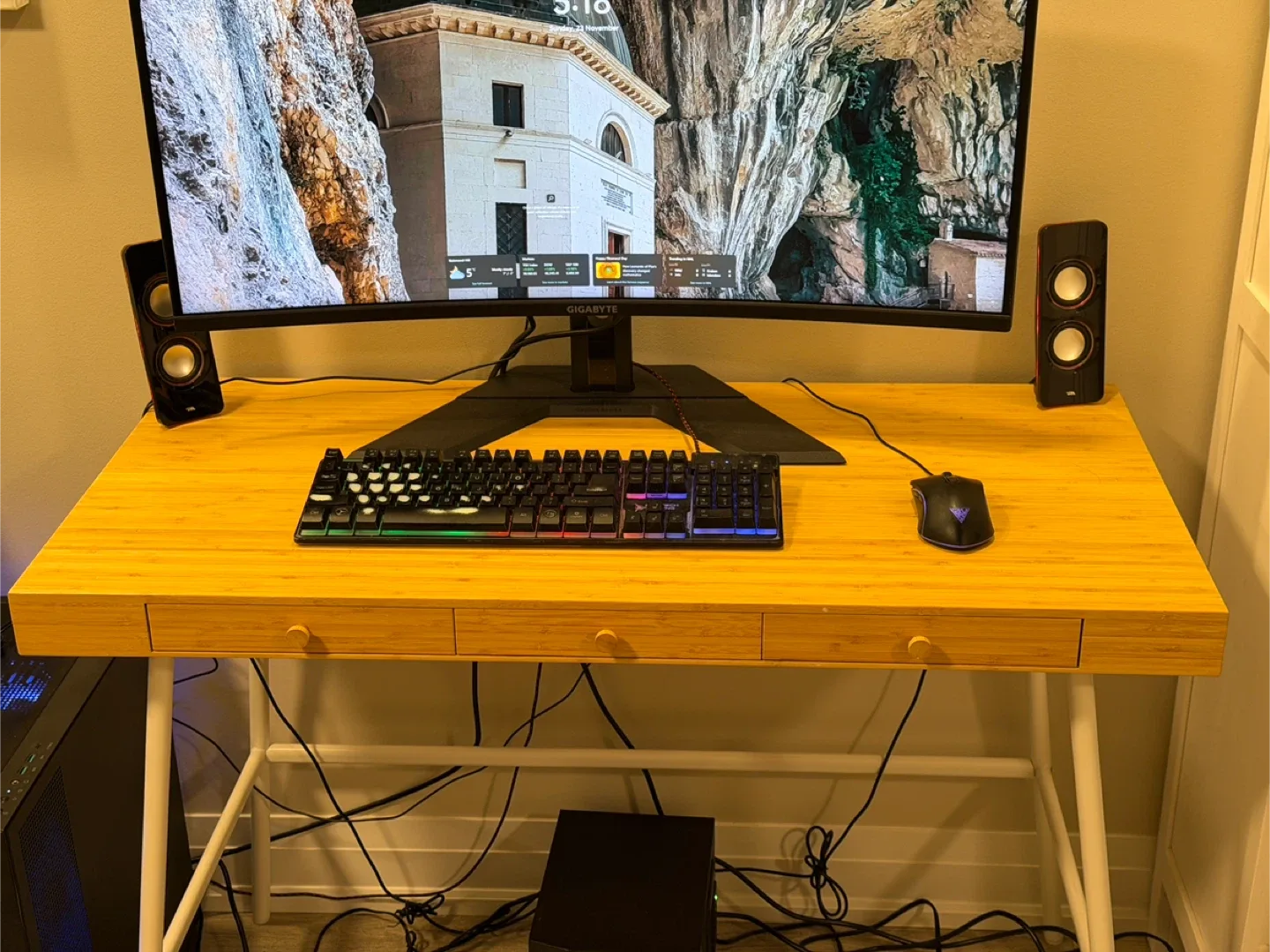 IKEA LILLÅSEN Desk - Bamboo - 102x49 cm