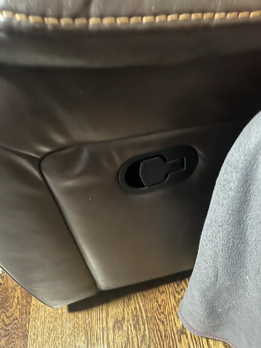 2 Brown Leather Recliners with Cupholders image indicator(3)