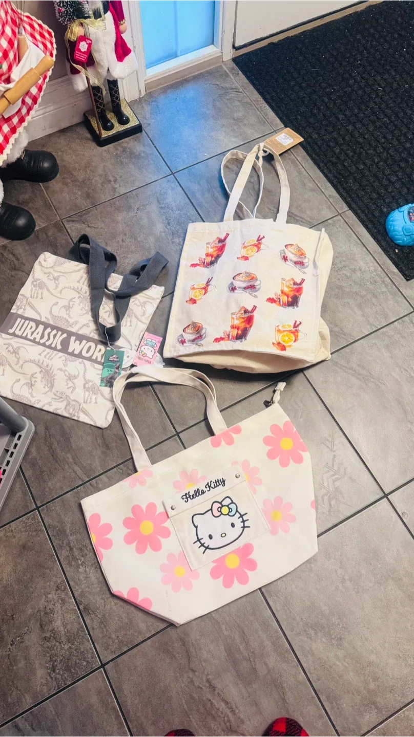 Assorted Tote Bags - Hello Kitty, Floral, Holiday