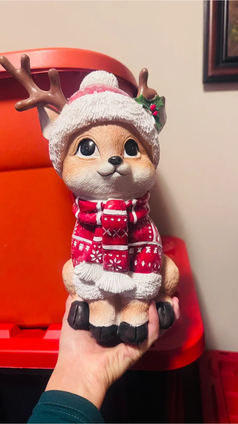 Cute Christmas Deer Figurine