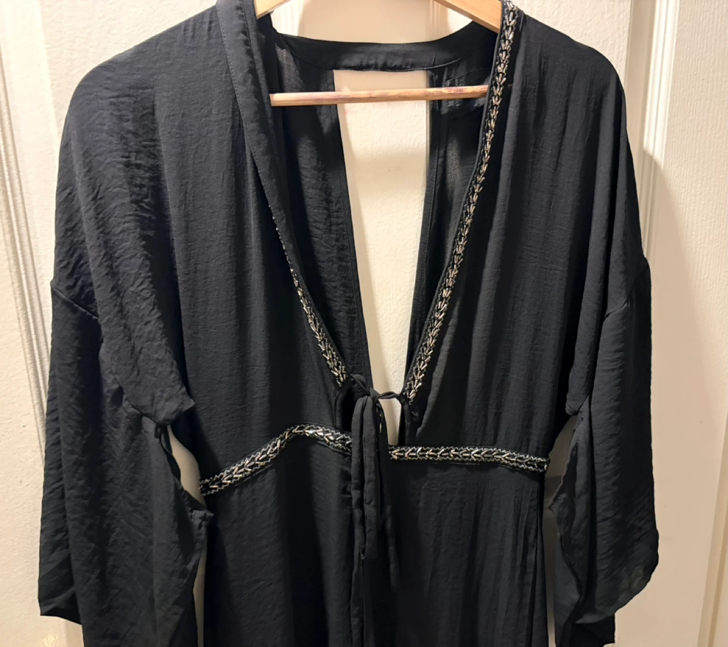 Black Maxi Jumpsuit with Silver Trim - photo 3