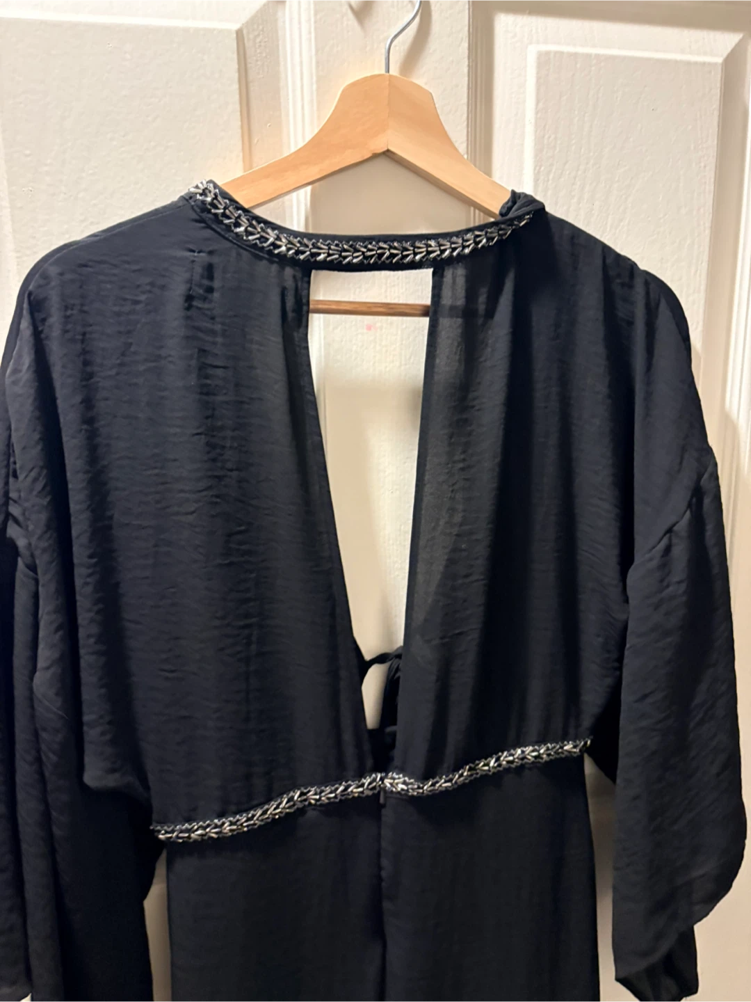 Black Maxi Jumpsuit with Silver Trim - photo 5