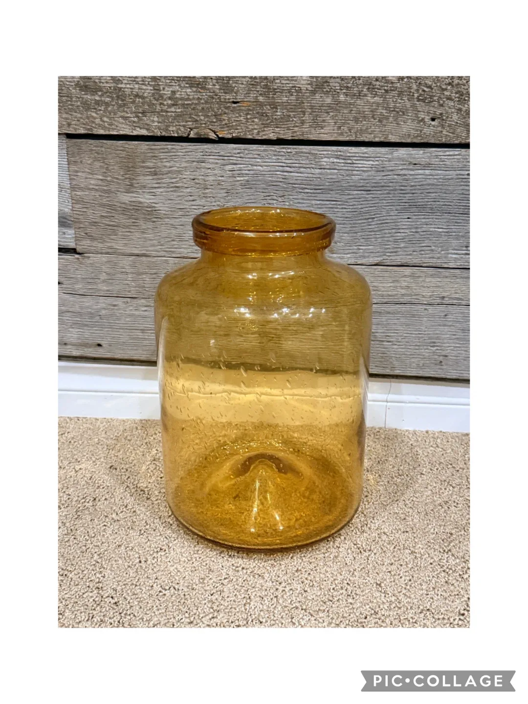 Elegant 8” x 12” Gold & Clear Decorative Vase