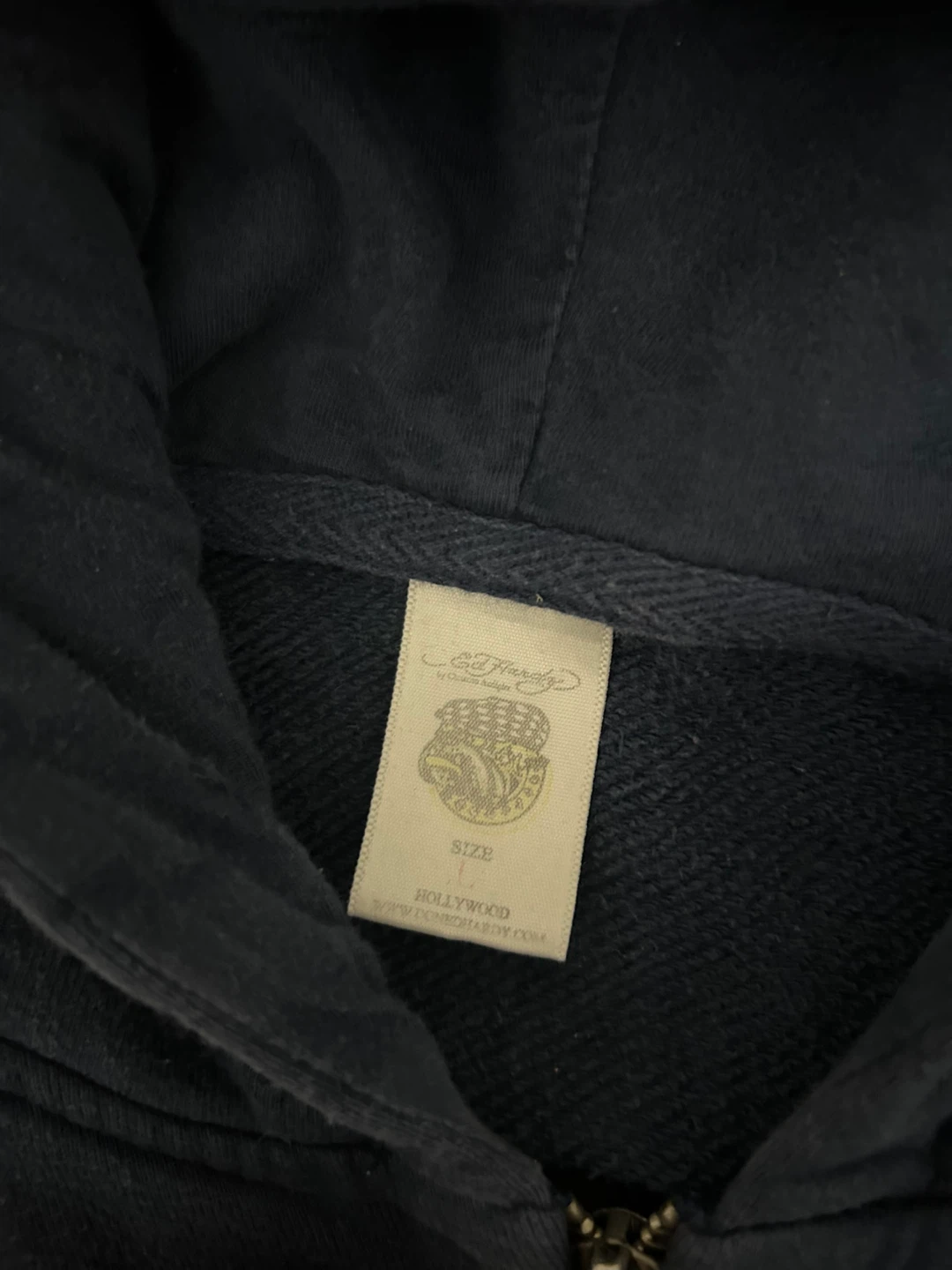 navy blue vintage Ed Hardy Zip Up Hoodie - photo 4