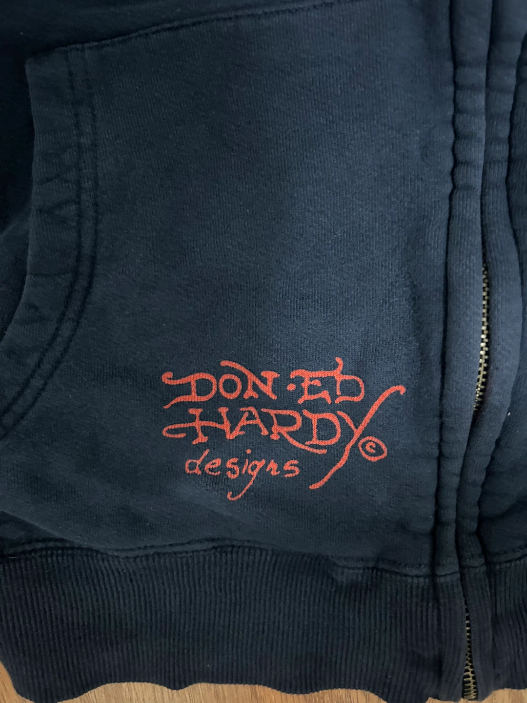 navy blue vintage Ed Hardy Zip Up Hoodie - photo 3