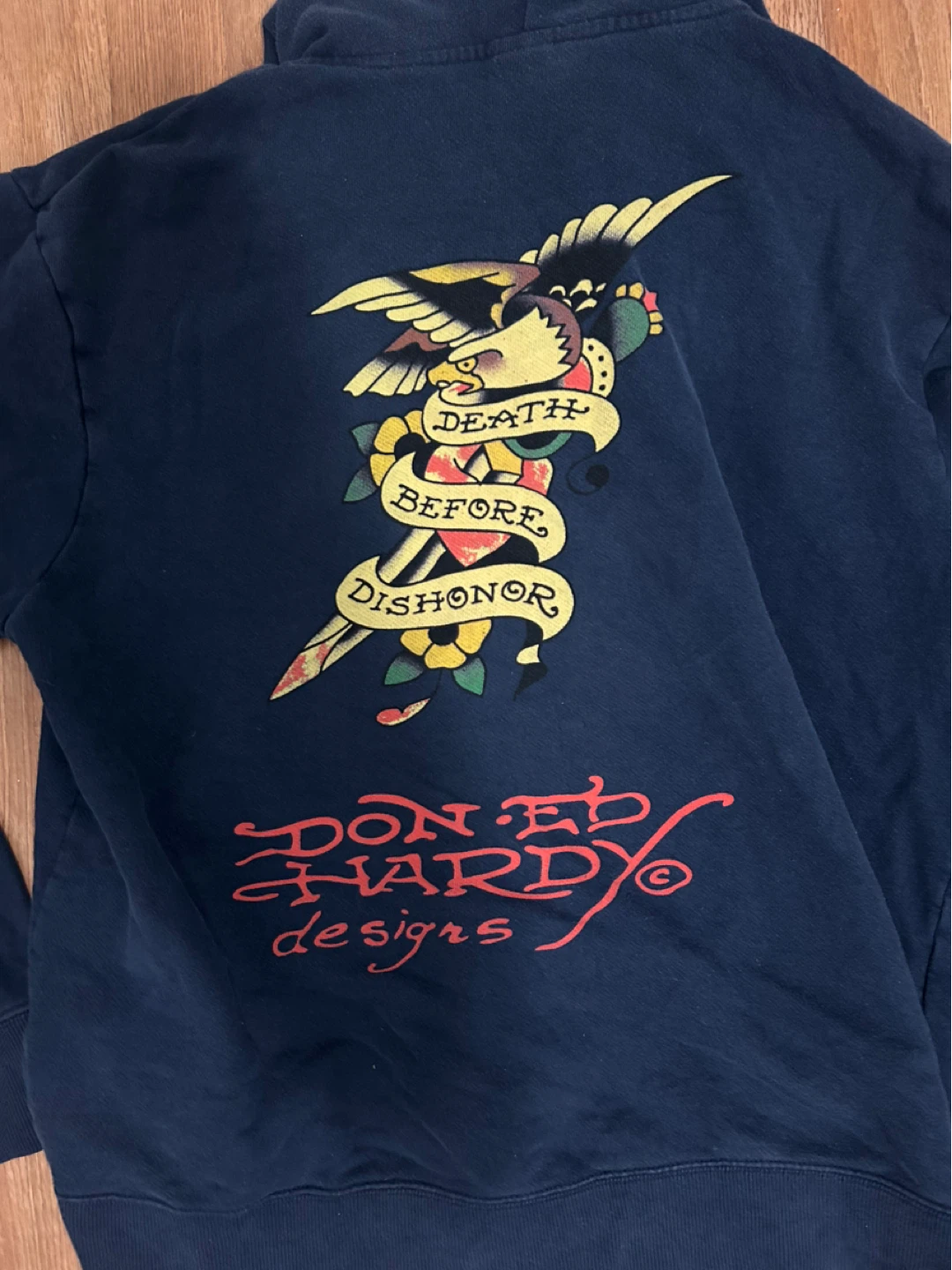 navy blue vintage Ed Hardy Zip Up Hoodie - photo 5
