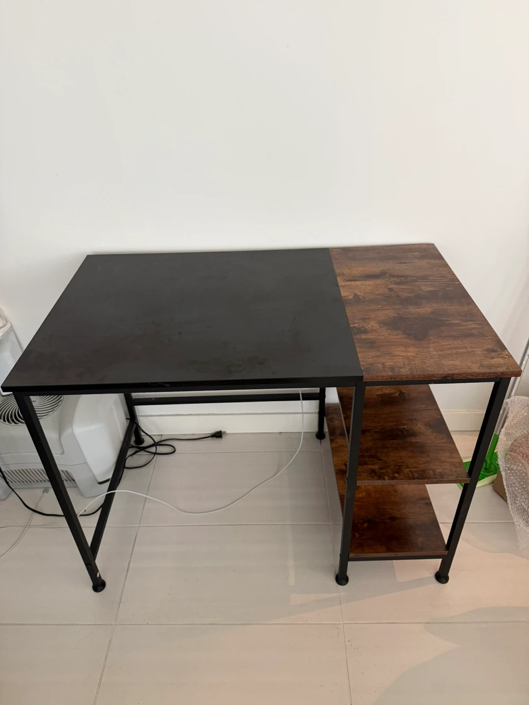 Two-Tone Desk with Shelves