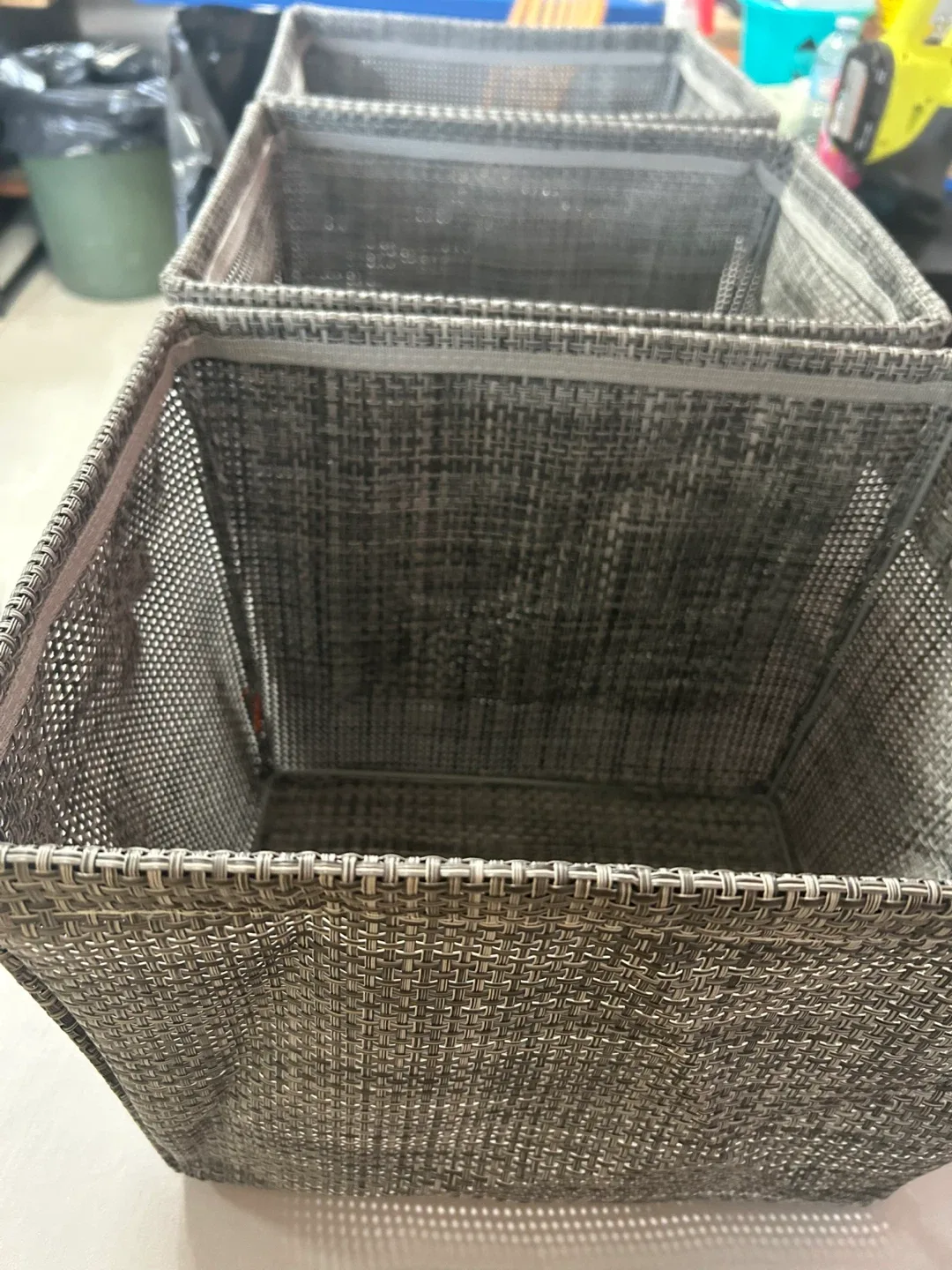 Grey Woven Storage Bins - Set of 3 image indicator(2)