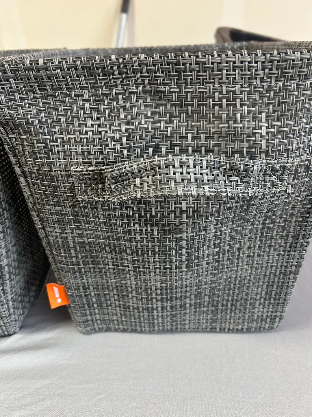 Grey Woven Storage Bins - Set of 3 image indicator(4)