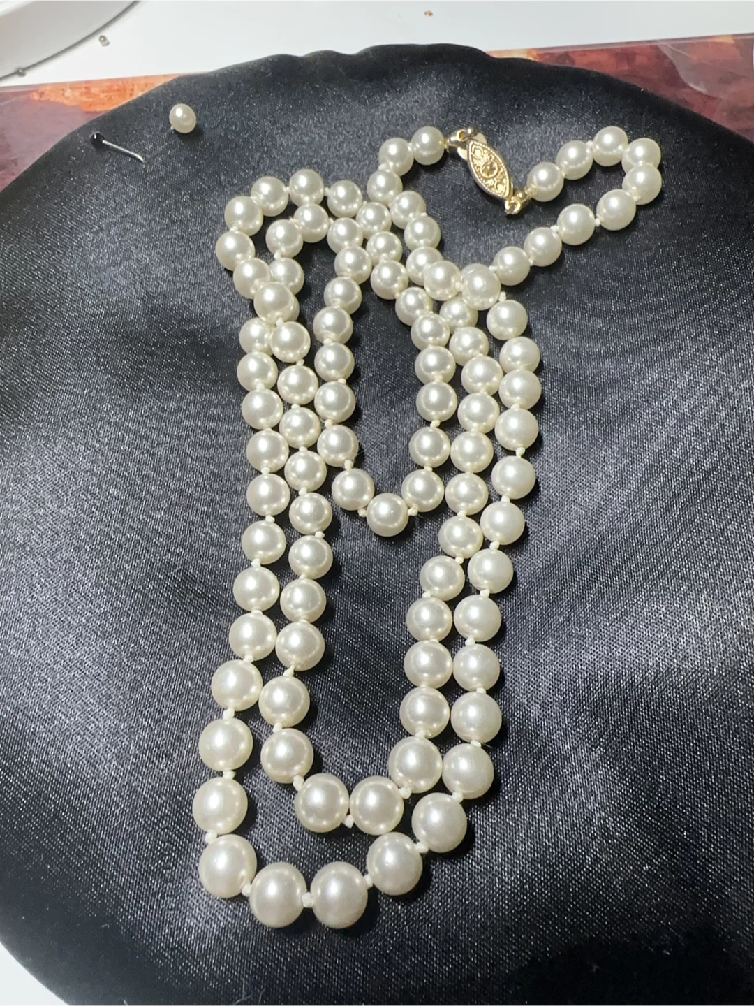 Long Vintage Faux Pearl Necklace - photo 3