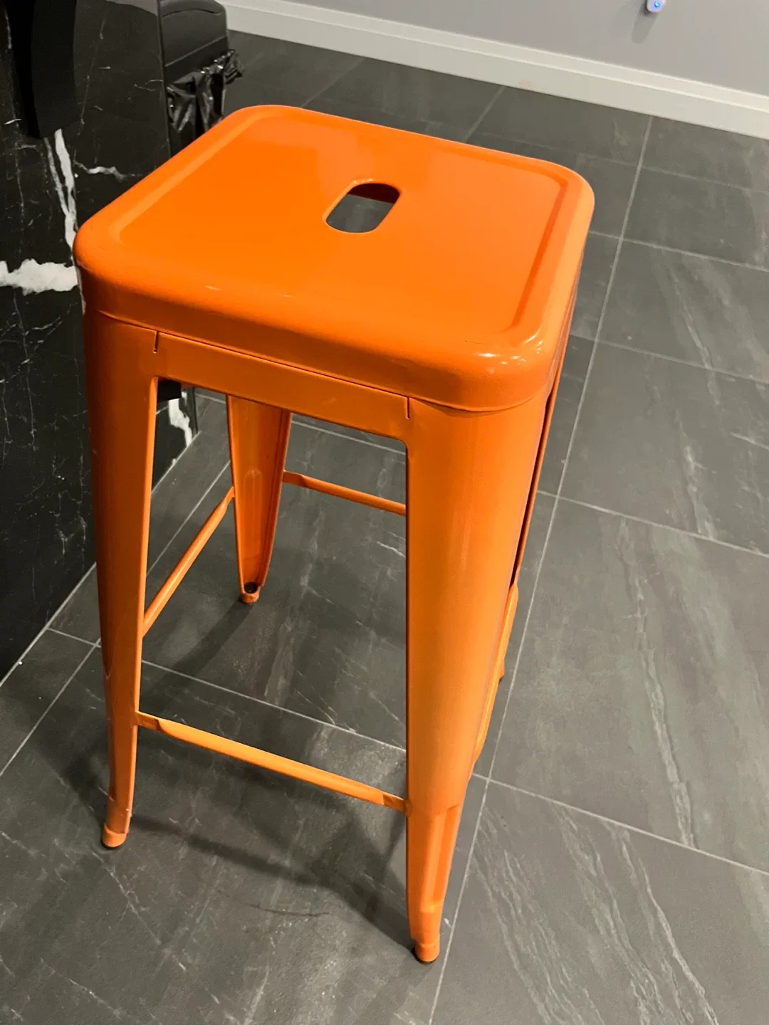 Orange Metal Bar Stool