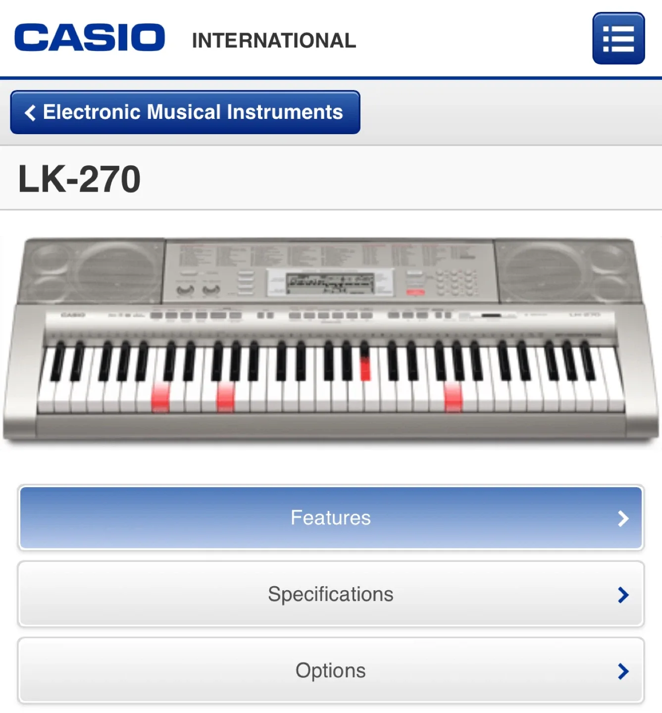 Casio LK-270 Piano Keyboard