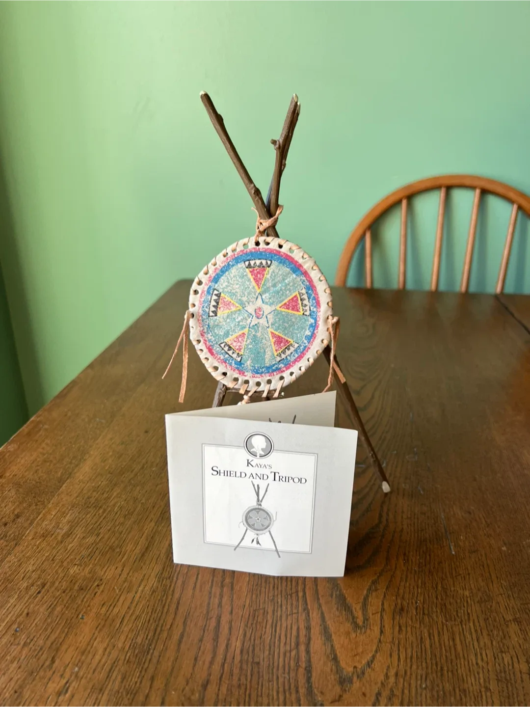 American Girl Doll Kaya's shield and Tripod. Retired in 2014.