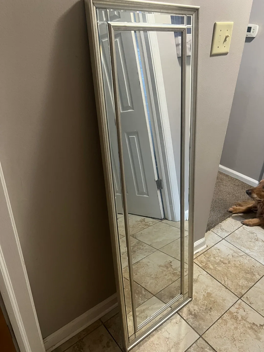 Silver Framed Full Length Mirror