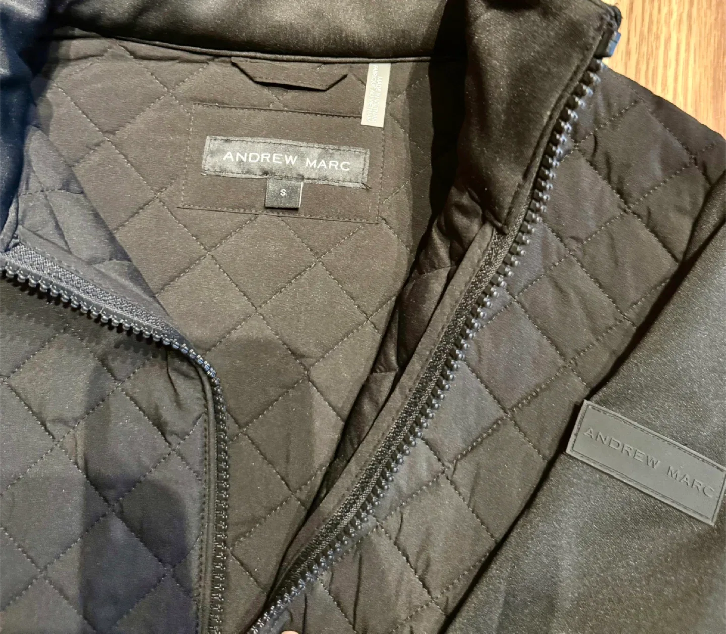 Andrew Marc Black Quilted Jacket - Size S image indicator(5)