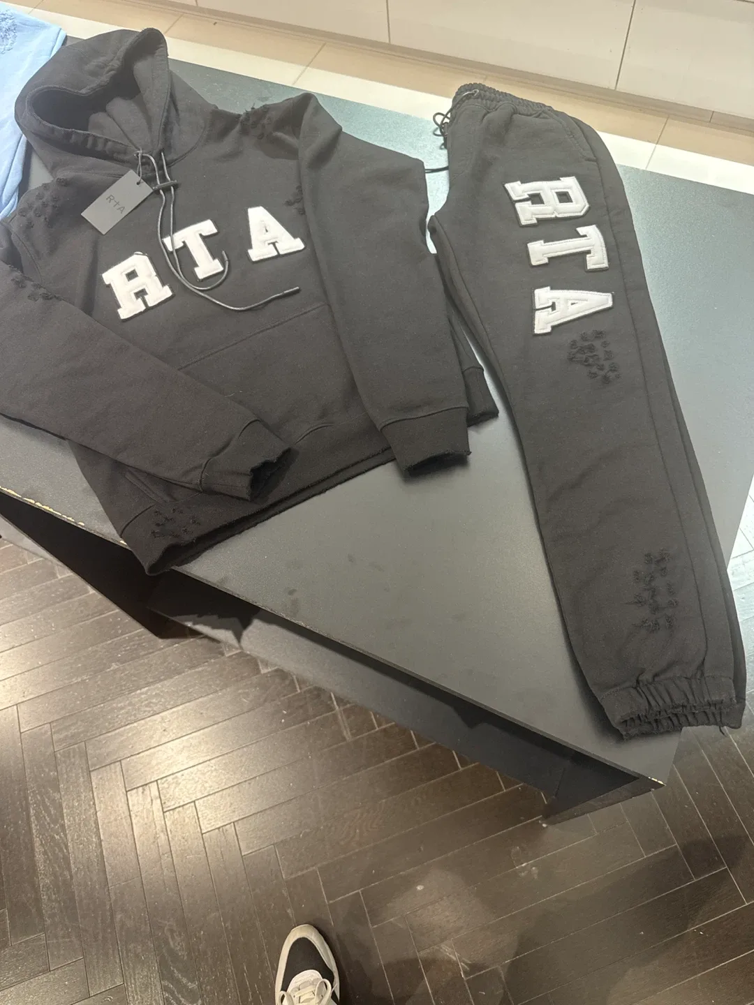 RTA Black Hoodie and Sweatpants Set