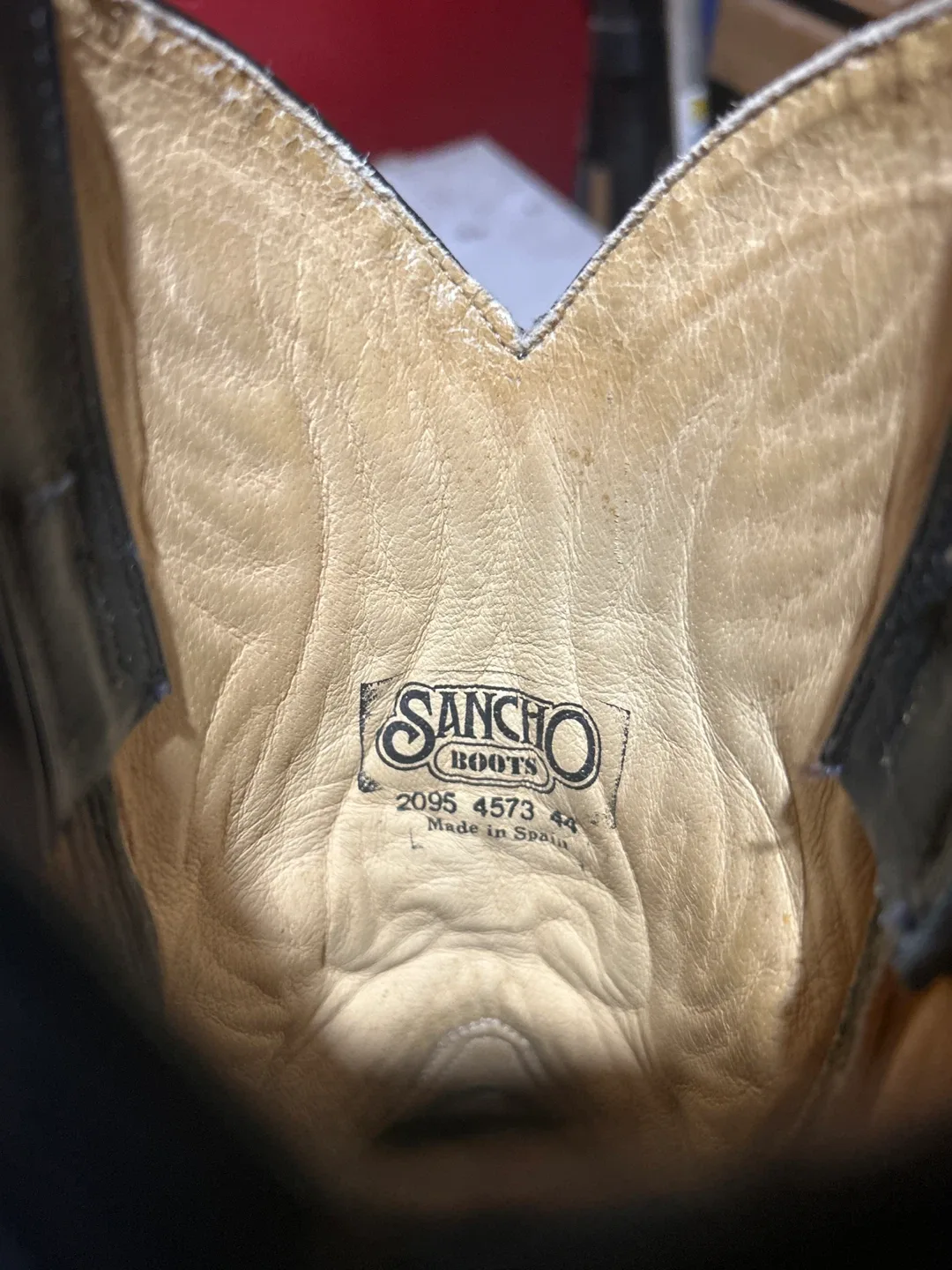 Sancho Black Leather Cowboy Boots, Size 11 image indicator(3)