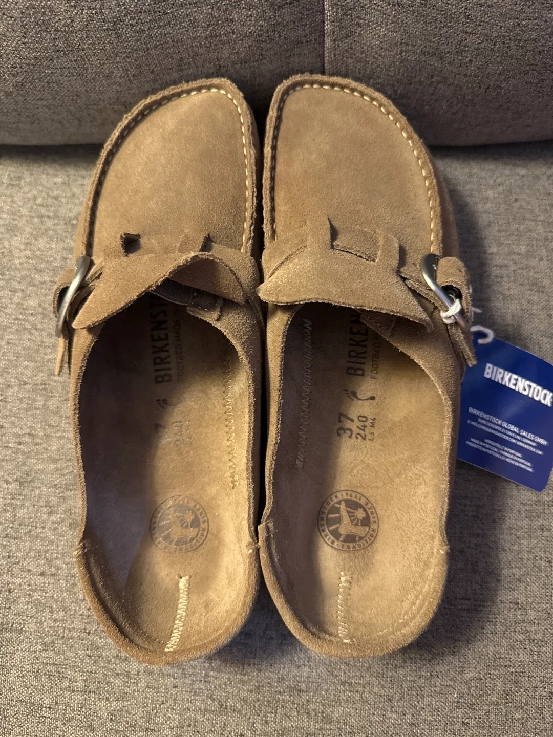 Birkenstock Buckley Taupe Suede Size 37 (US L6)