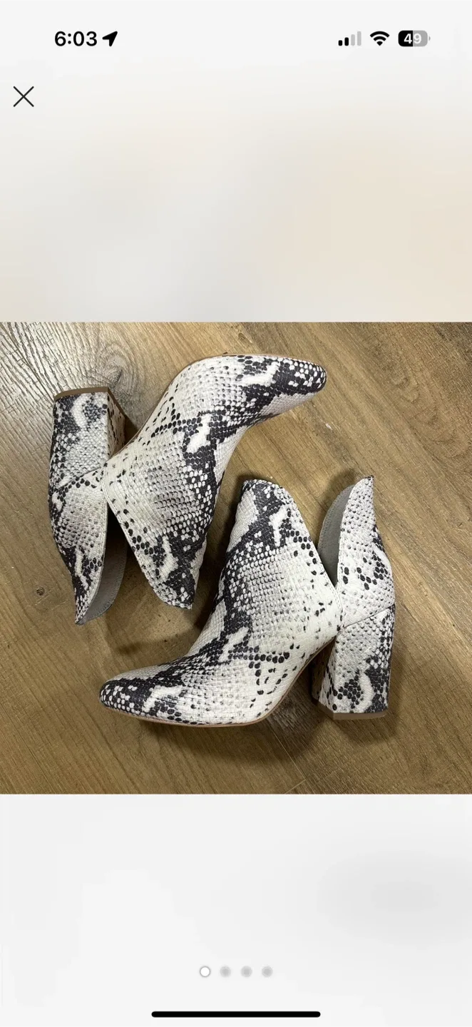 Steve Madden Snakeskin Print Heeled Booties