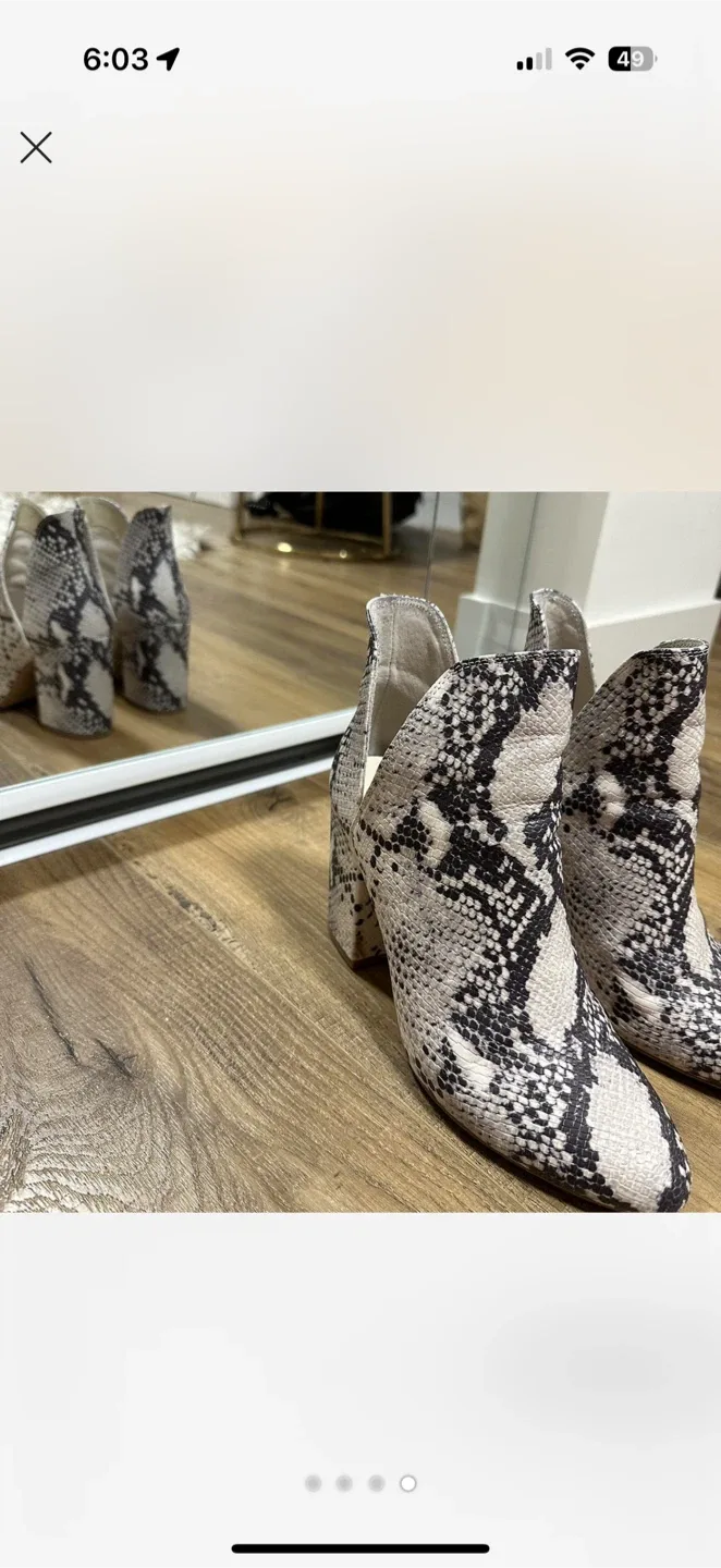 Steve Madden Snakeskin Print Heeled Booties image indicator(4)