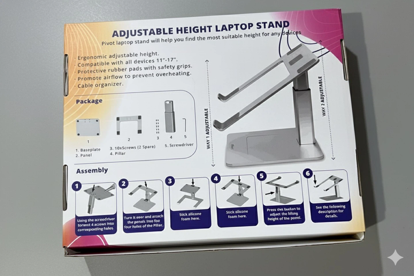 Pivot Adjustable Height Laptop Stand - New in Box! - photo 2