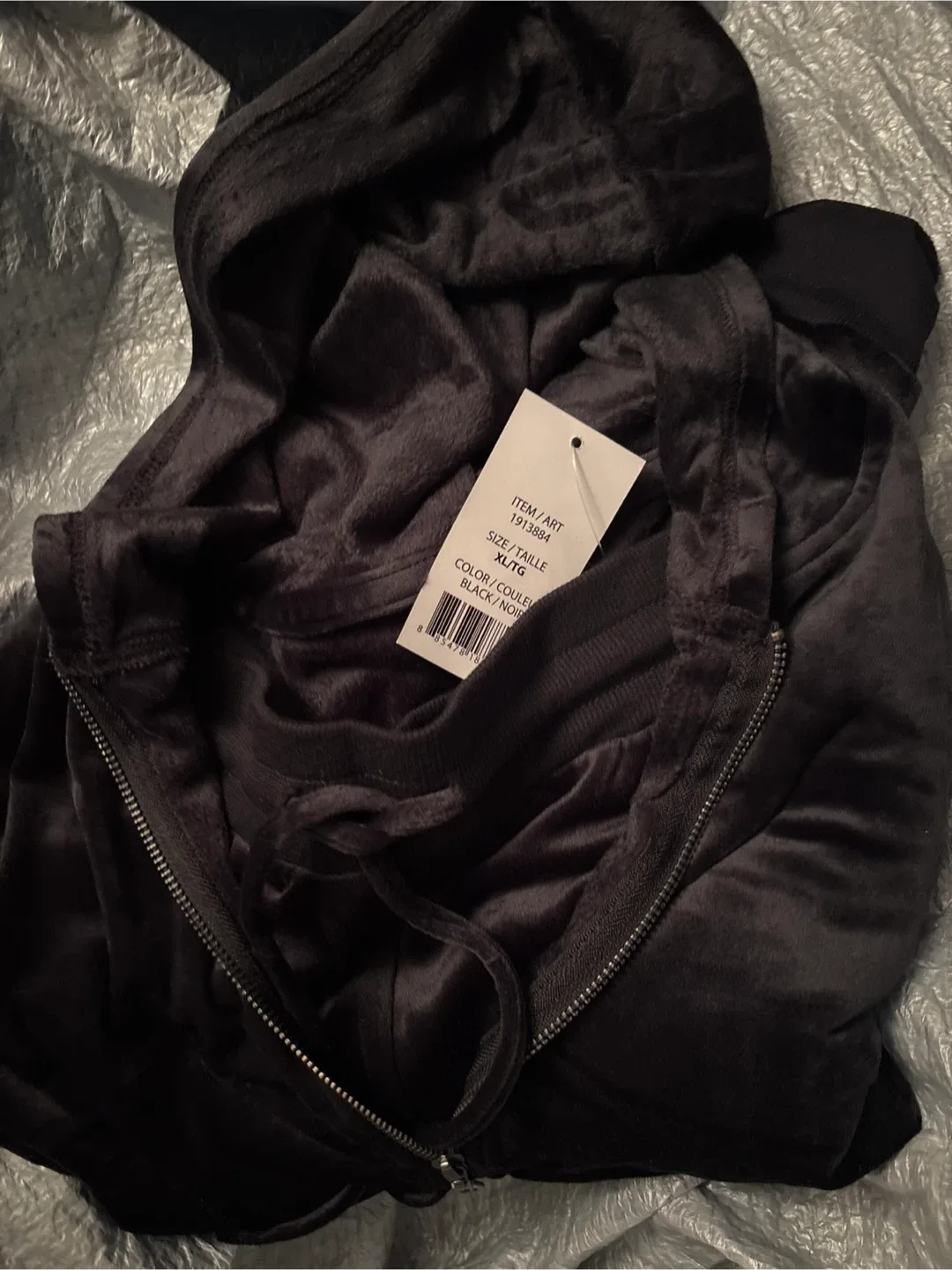 Black Bow Velour 2pc Track Suit - XL/TG - Black - New