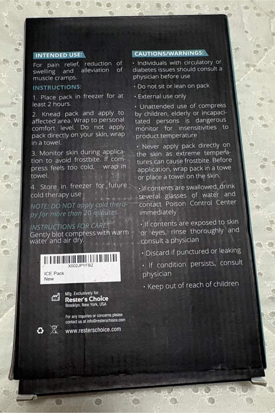 Rester's Choice Reusable Gel Ice Pack - New image indicator(2)