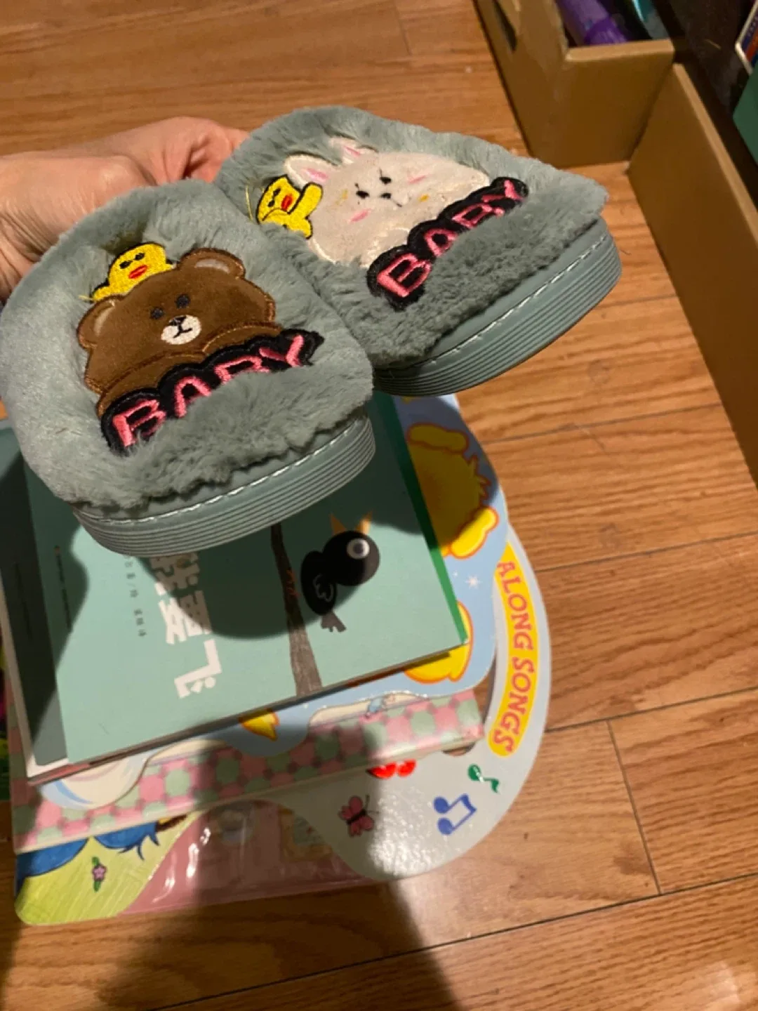 Cute Kids Winter Warm Slippers 20cm length image indicator(4)