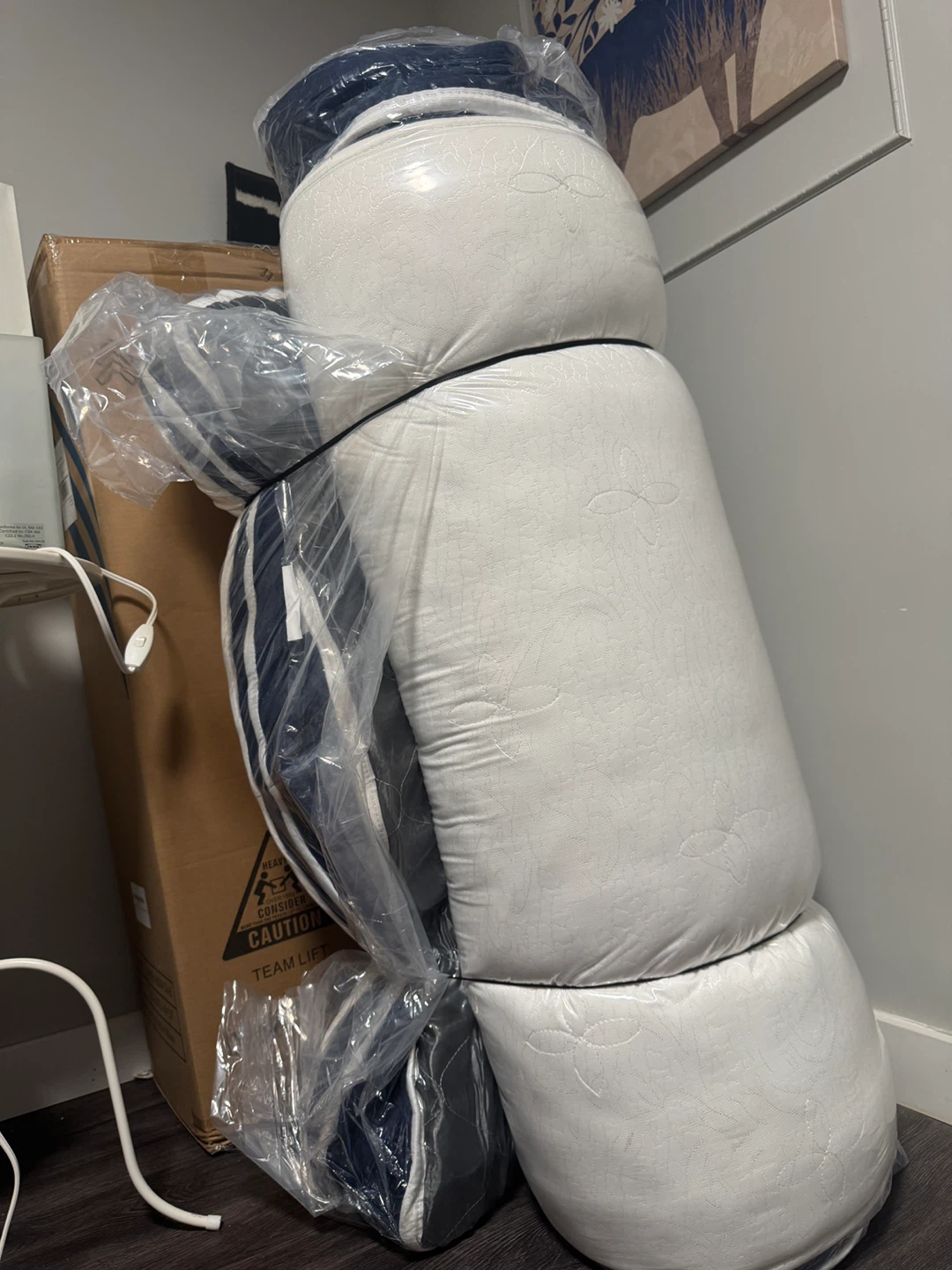 Bednew Twin Mattress - White & Blue - photo 2