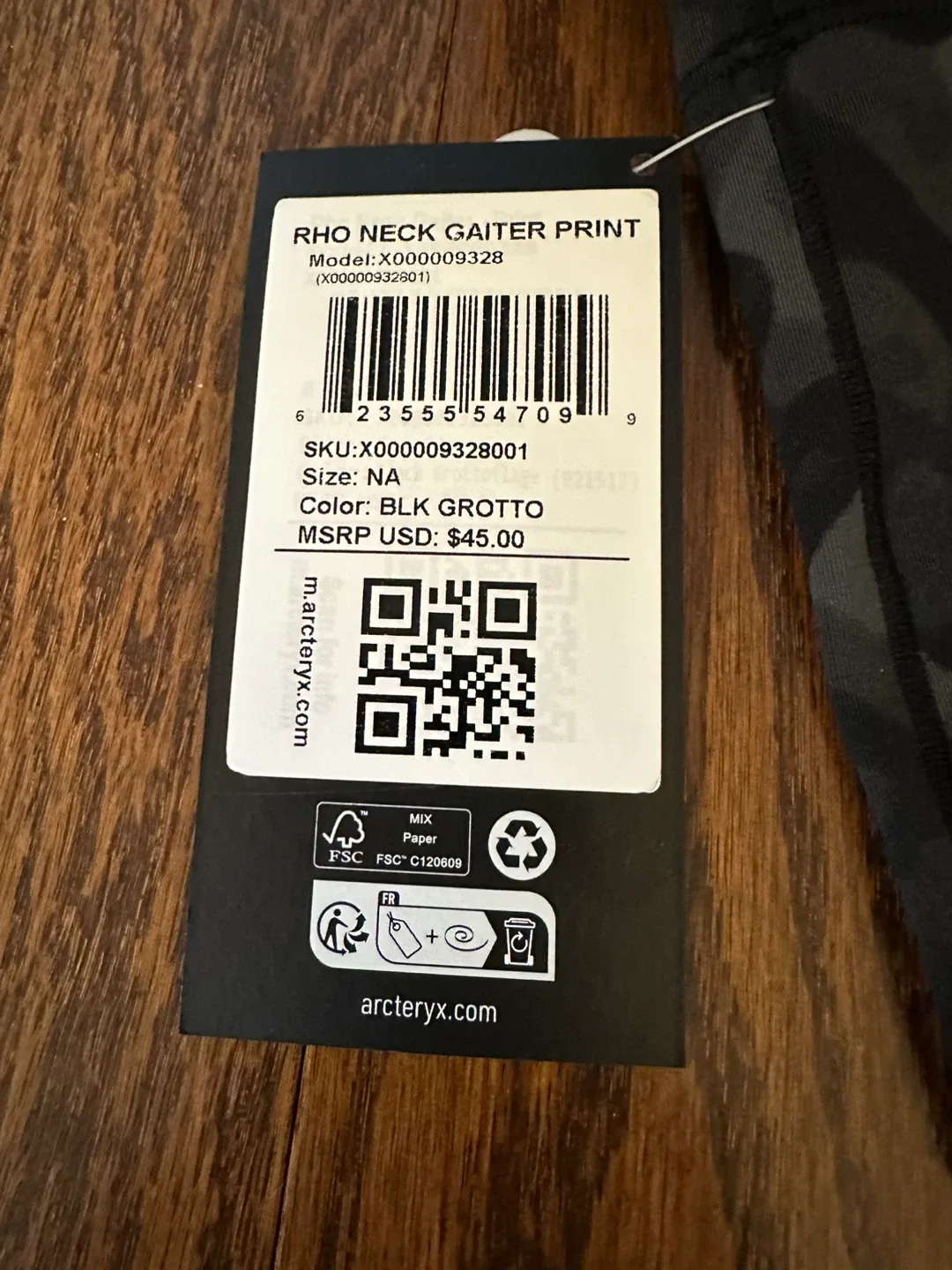 Arc'teryx Rho Neck Gaiter Print - BLK Grotto image indicator(2)