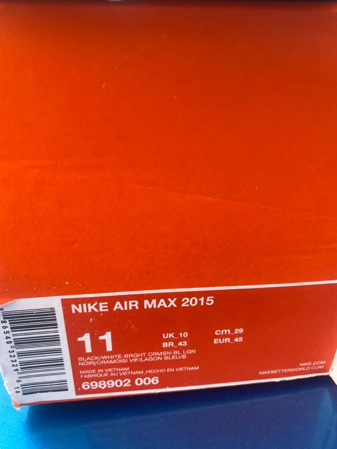 Nike Air Max 2015, US 11 CHECK DESCRIPTION. image indicator(5)